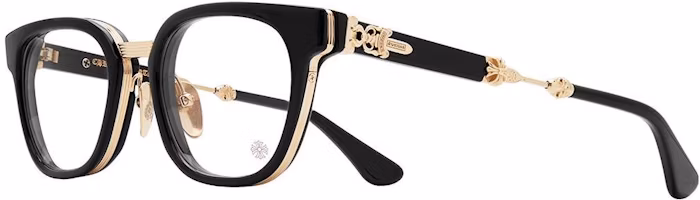 Chrome Hearts Duck Butter Black Gold-Silver Frame Glasses Unisex Square Design. DUCK BUTTER BKGP Chrome Hearts Duck Butter Black Gold-Silver Frame Glasses Unisex Square Design. DUCK BUTTER BKGP