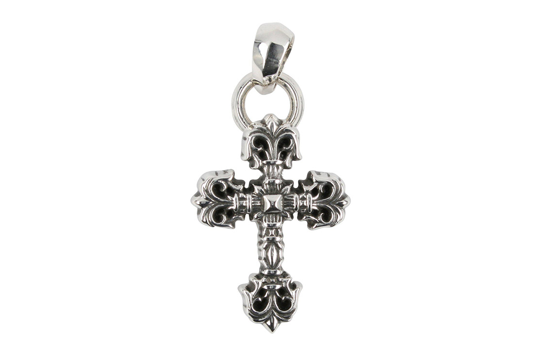 Order Kalung Liontin Chrome Hearts Filigree Flame Cross 925 Silver Pria - Perak None
