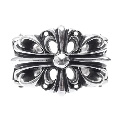 Chrome Hearts Floral Cross Ring 925 Silver Silver Ring CH-JZ-275