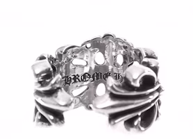 Shop Chrome Hearts Floral Cross Ring 925 Silver Silver Ring CH-JZ-275