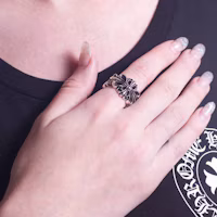 Details for Chrome Hearts Floral Cross Ring 925 Silver Silver Ring CH-JZ-275
