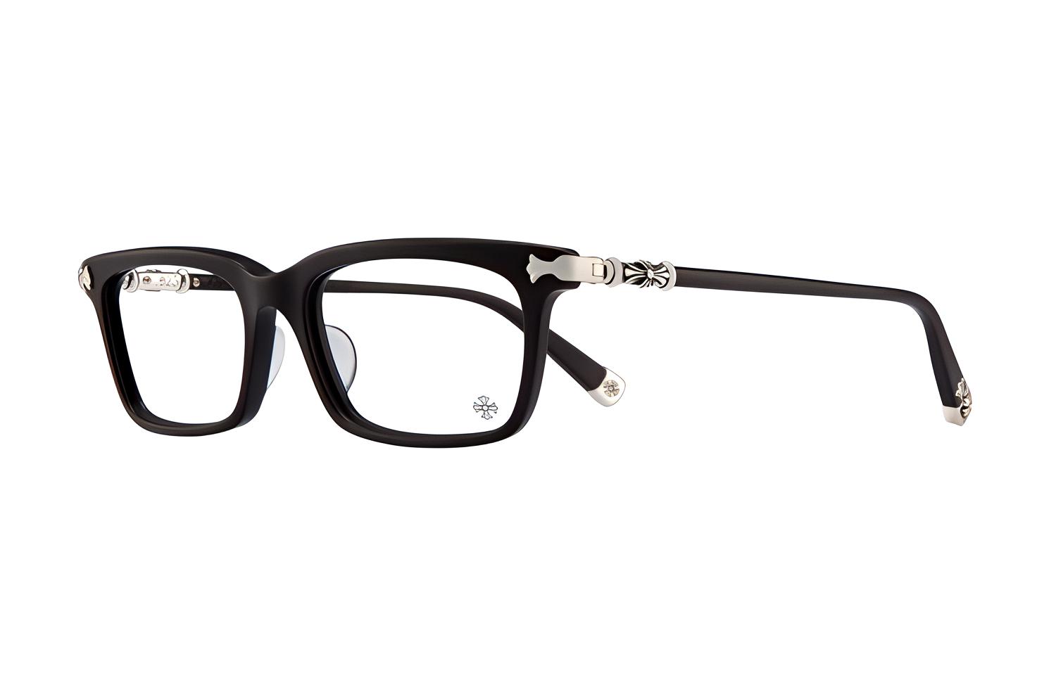 Chrome Hearts Floral Square Optical Glasses Unisex Matte Black/Shiny Black. FUN-HATCH-A