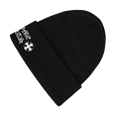 Chrome Hearts Front Logo Embroidered Wool Beanie Unisex Black CH-CAP-2023015