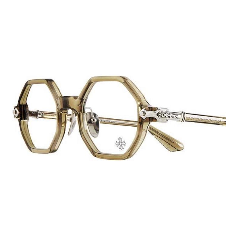 Shop クロムハーツ メンズ ゴールドフレーム フルリムイレギュラー光学メガネ CLITCO-AArmy