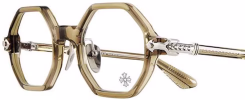 Shop Chrome Hearts 全框不規則光學眼鏡 金框 男款 CLITCO-AArmy