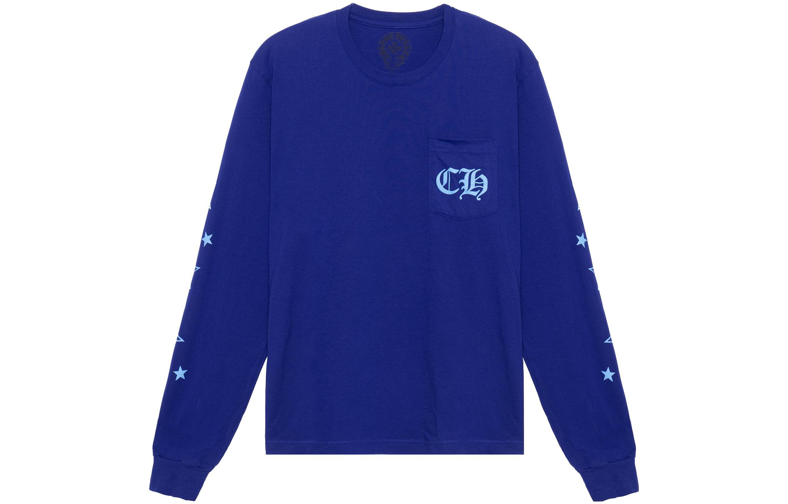 Order Chrome Hearts 2022蓝色星星Logo印花男女同款长袖T恤 CH-2022100805
