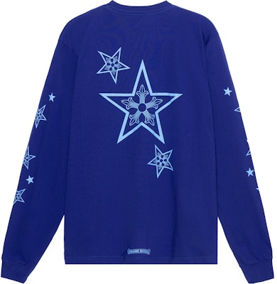 Chrome Hearts 2022蓝色星星Logo印花男女同款长袖T恤 CH-2022100805 Lookbook Chrome Hearts 2022蓝色星星Logo印花男女同款长袖T恤 CH-2022100805