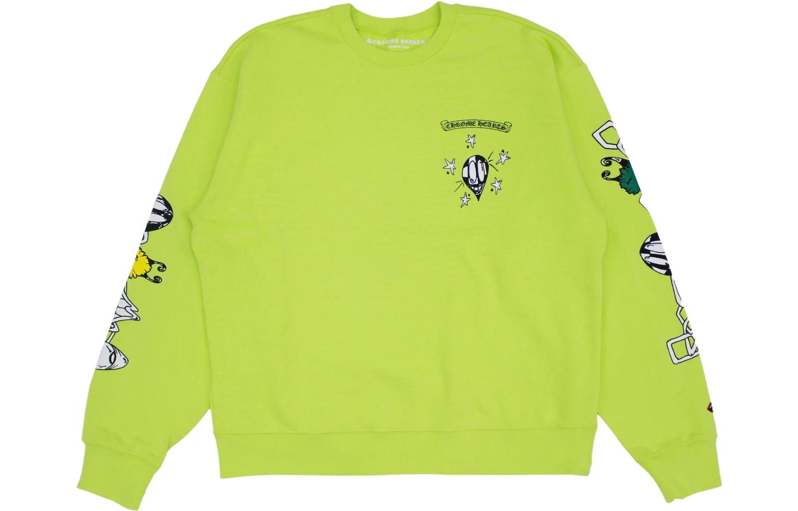 Chrome Hearts FW22 Graffiti Print Oversized Green Crewneck Sweatshirt Unisex CH-091402