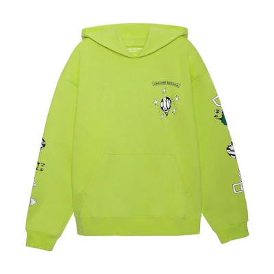 Chrome Hearts FW22 Graffiti Print Pullover Hoodie Unisex Green. CH-091401