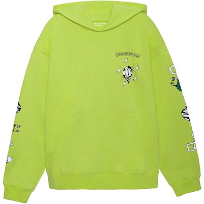 Chrome Hearts FW22 Graffiti Print Pullover Hoodie Unisex Green. CH-091401 Order Chrome Hearts FW22 Graffiti Print Pullover Hoodie Unisex Green. CH-091401