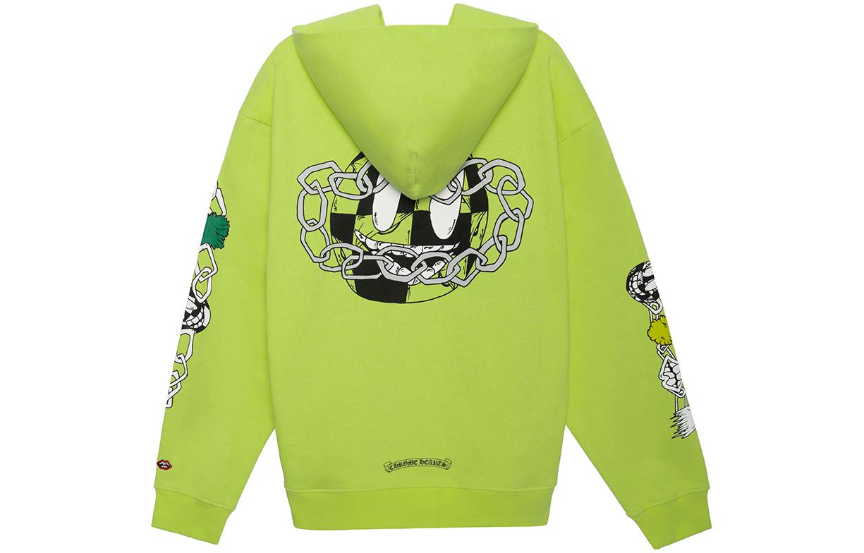 Lookbook Chrome Hearts FW22 Graffiti Print Pullover Hoodie Unisex Green. CH-091401