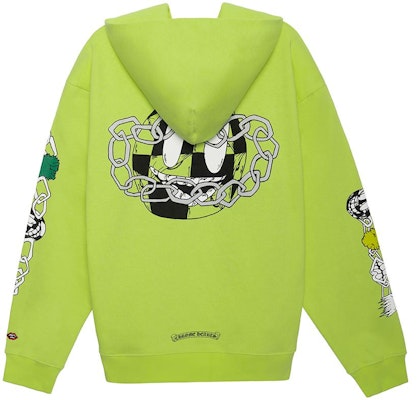 Chrome Hearts FW22 Graffiti Print Pullover Hoodie Unisex Green. CH-091401 Lookbook Chrome Hearts FW22 Graffiti Print Pullover Hoodie Unisex Green. CH-091401