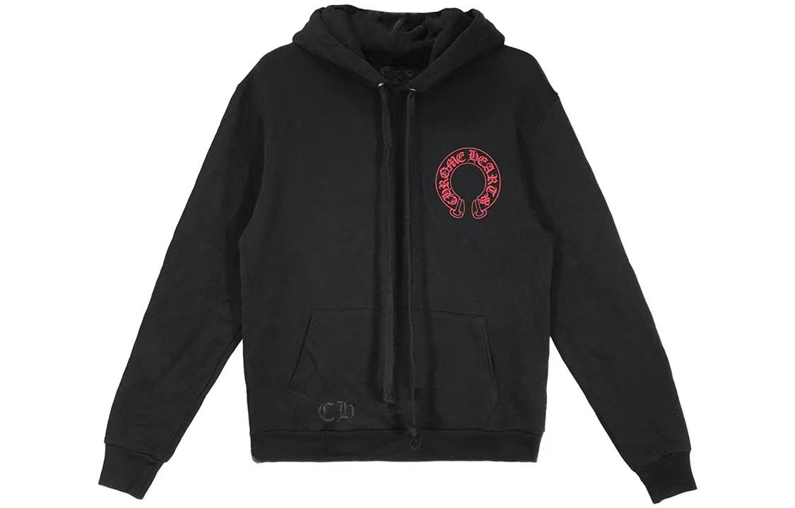 Chrome Hearts FW22 Logo Embossed Horseshoe Hoodie Black Unisex Couple Style CH-2022101801