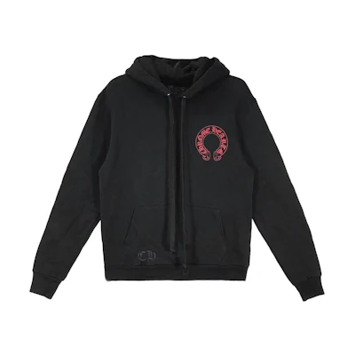 Chrome Hearts FW22 Logo Embossed Horseshoe Hoodie Black Unisex Couple Style CH-2022101801