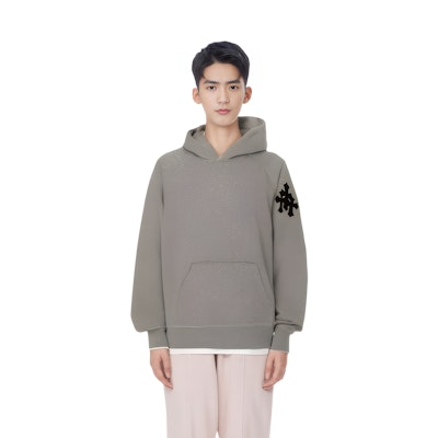 クロムハーツ FW22 ロゴパッチ プルオーバーパーカー ユニセックス - グレー. CH-072701 Shop クロムハーツ FW22 ロゴパッチ プルオーバーパーカー ユニセックス - グレー. CH-072701