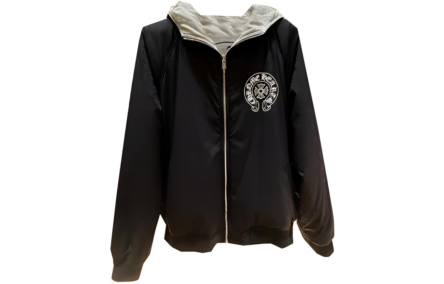 Chrome Hearts FW22 Logo Print Reversible Hoodie Jacket Grey CH-0000149