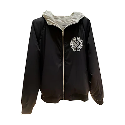 Chrome Hearts FW22 Logo Print Reversible Hoodie Jacket Grey CH-0000149