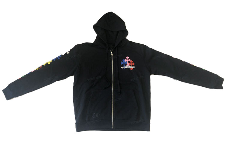 Chrome Hearts FW22 Logo Print Zip-Up Hoodie Black () CH-2022100803