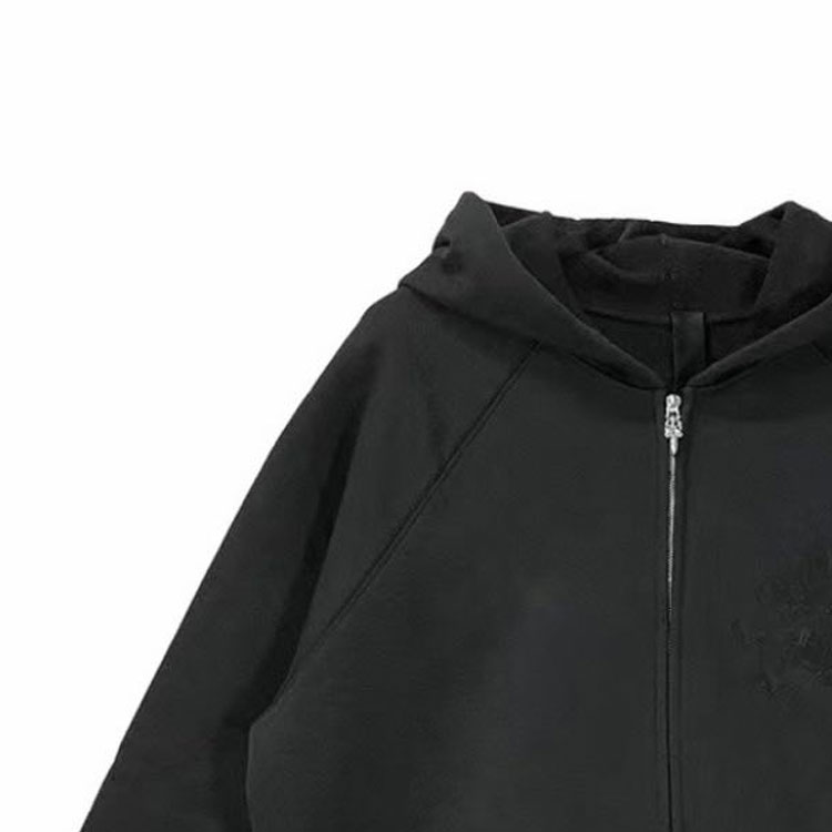 Shop Chrome Hearts FW22 Patch Logo Zip-Up Hoodie Unisex CH-072702