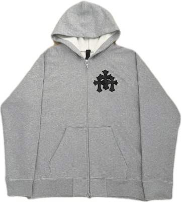 Chrome Hearts FW22 Patch Logo Zip-Up Hoodie Unisex CH-072702 Sizing Chrome Hearts FW22 Patch Logo Zip-Up Hoodie Unisex CH-072702