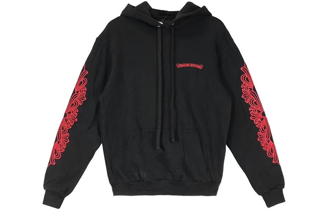 Order クロムハーツ FW22 レッドフローラルクロスロゴフーディーユニセックスブラック. CH-2022101802