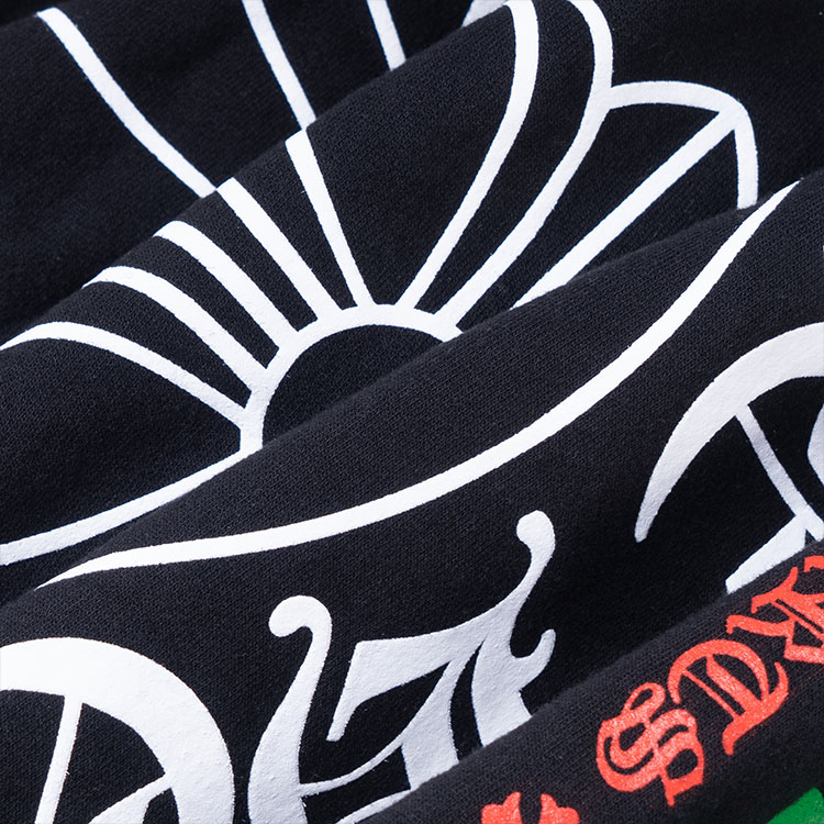 Details for Chrome Hearts FW22 Stencil Hoodie Black Horseshoe Logo Print Unisex Sweatshirt. CH-081103