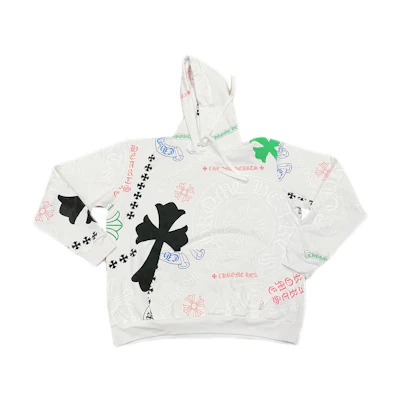 Chrome Hearts FW22 Stencil Hoodie White Cross Logo Graphic Unisex Pullover ch-071301