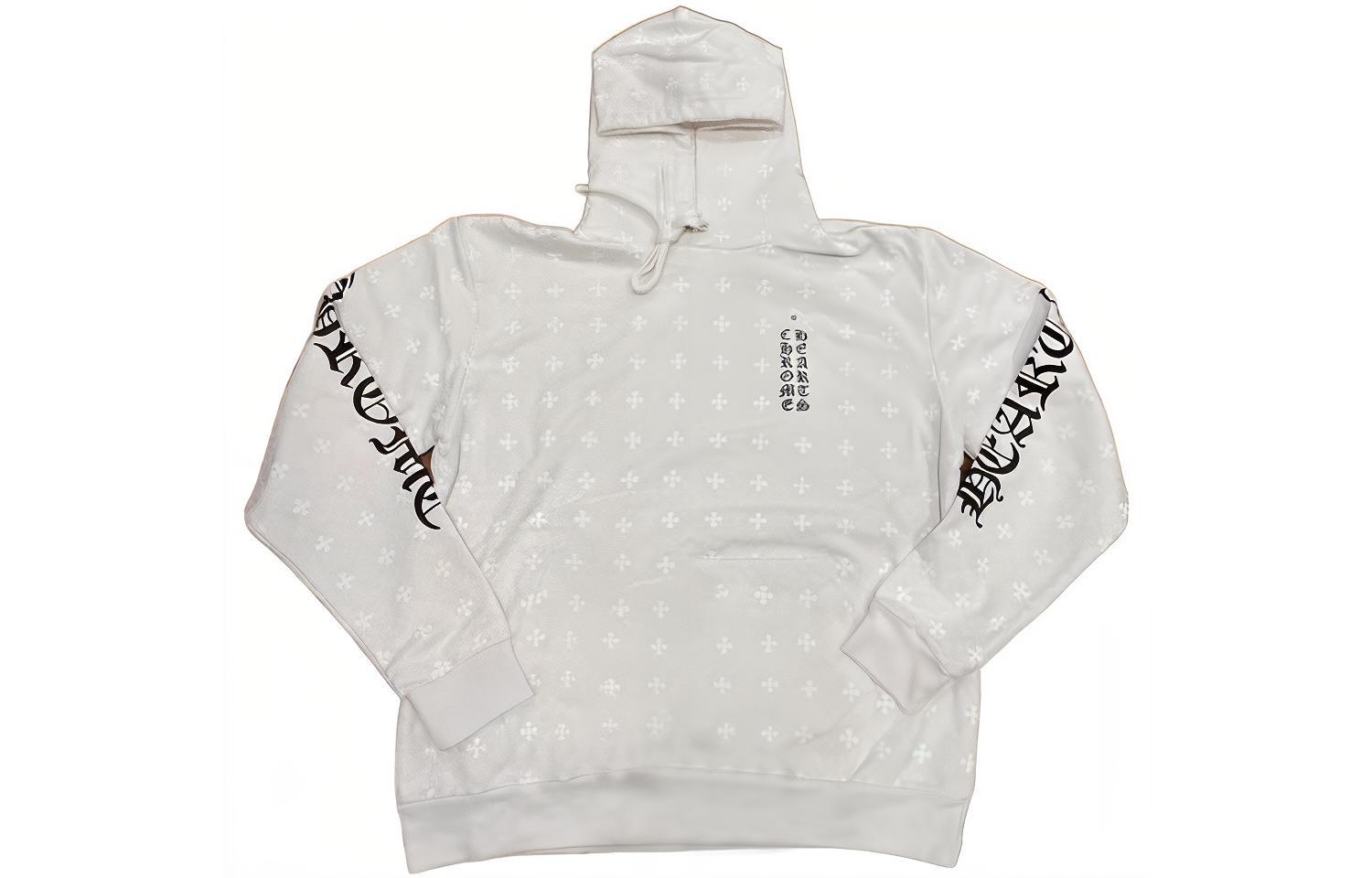 Chrome Hearts FW22 White Cross Horseshoe Logo Print Hoodie Unisex CH-2022110802