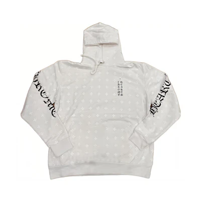 Chrome Hearts FW22 White Cross Horseshoe Logo Print Hoodie Unisex CH-2022110802