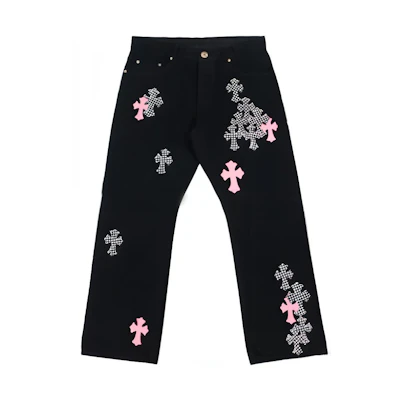 Chrome Hearts FW23 Black Straight-Leg Printed Button Jeans for Men CH-20232829