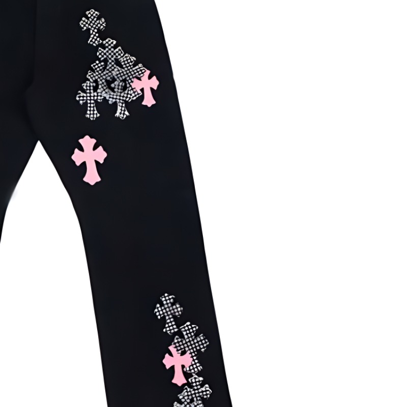 Details for Chrome Hearts FW23 Black Straight-Leg Printed Button Jeans for Men CH-20232829