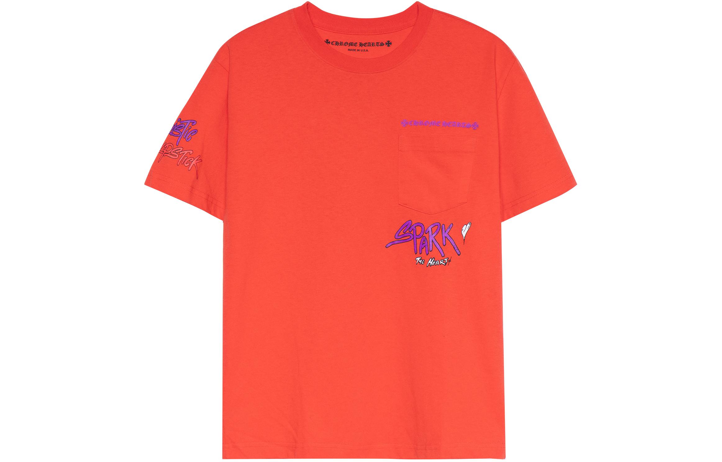 Lookbook Chrome Hearts FW23 Graffiti Print Red Crewneck Casual T-Shirt Unisex. CH-034049268