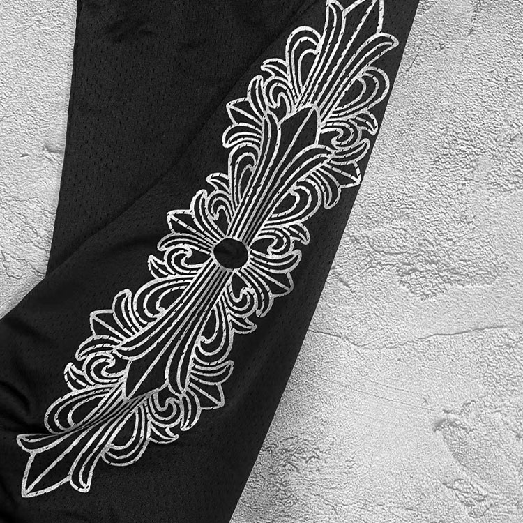 Shop Chrome Hearts FW23 Celana Pria Hitam Seri Hockey dengan Desain Letter Print. CH-2023-0875