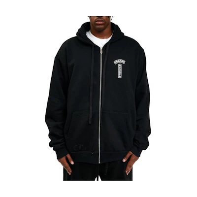 Chrome Hearts FW23 Letter Print Zip-Up Hoodie Unisex Black CH-20231283