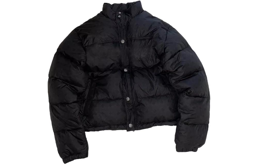 Order Chrome Hearts FW23 Logo Cross Print Puffer Jacket  Black Long Sleeve CH-20230183