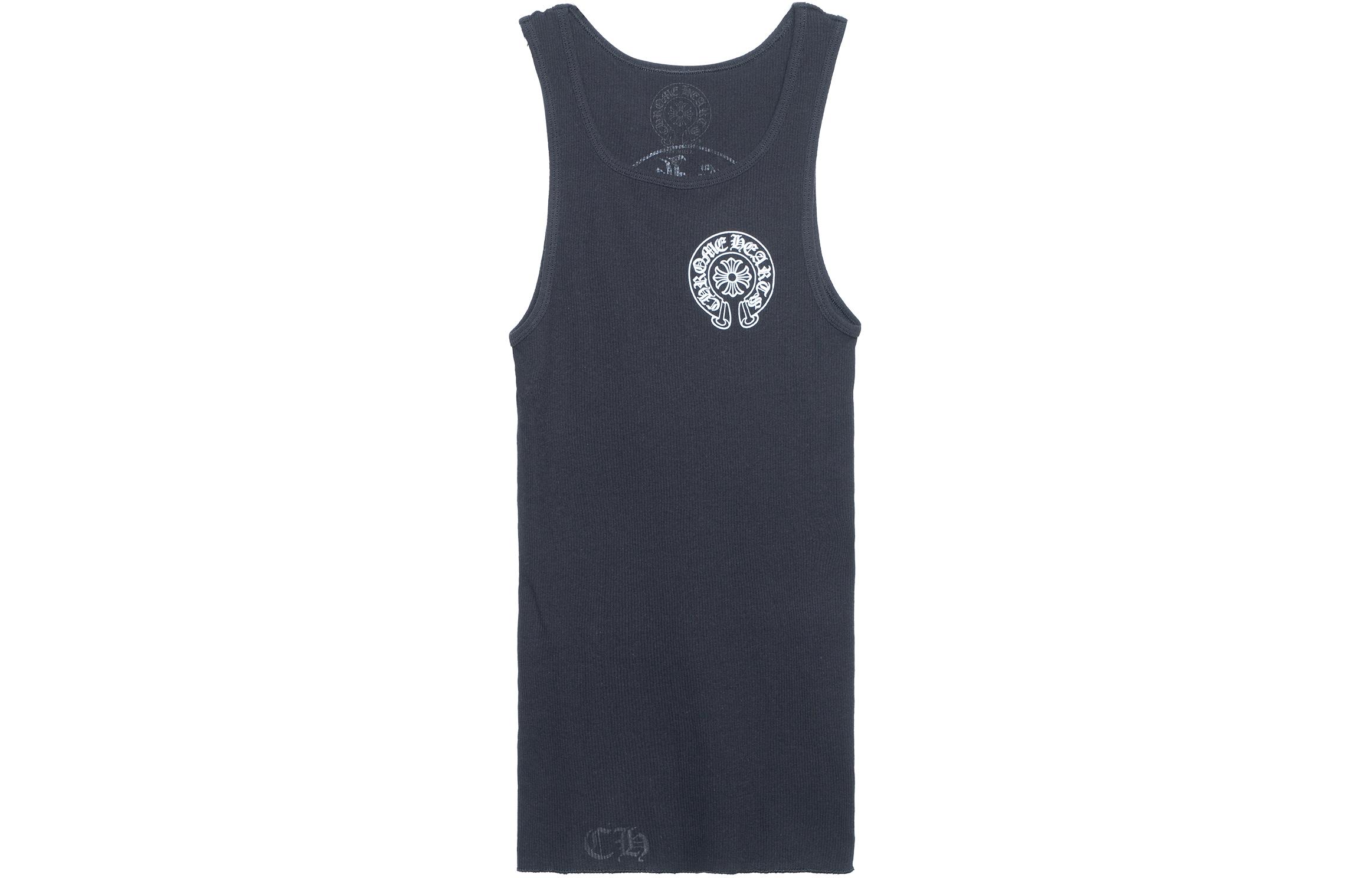 Chrome Hearts FW23 Logo Graphic Print Black Tank Top for Men. CH-20233654