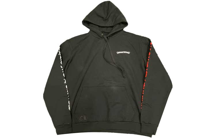 Chrome Hearts FW23 Logo Print Pullover Hoodie Unisex Black CH-20136666