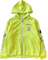 Chrome Hearts Geometric Letter Print Zip Hoodie Unisex Couple Style Fluorescent Green CH-2022110702 Chrome Hearts Geometric Letter Print Zip Hoodie Unisex Couple Style Fluorescent Green CH-2022110702