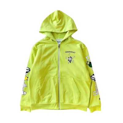 Chrome Hearts Geometric Letter Print Zip Hoodie Unisex Couple Style Fluorescent Green CH-2022110702