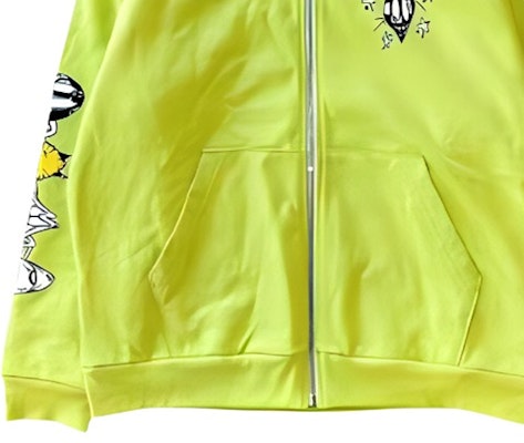 Chrome Hearts Geometric Letter Print Zip Hoodie Unisex Couple Style Fluorescent Green CH-2022110702 Details for Chrome Hearts Geometric Letter Print Zip Hoodie Unisex Couple Style Fluorescent Green CH-2022110702