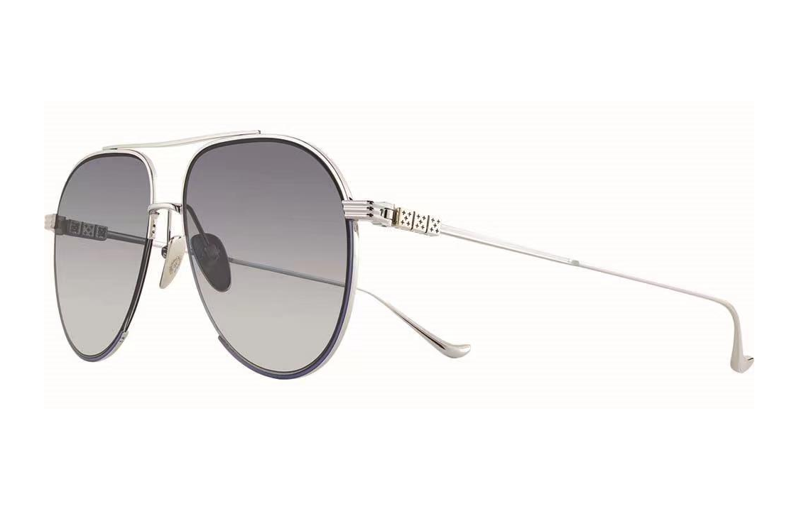 Chrome Hearts Gold Dice Embellished Metal Aviator Sunglasses Unisex Couple Style. STEPPIN-BLU-II 圖 2