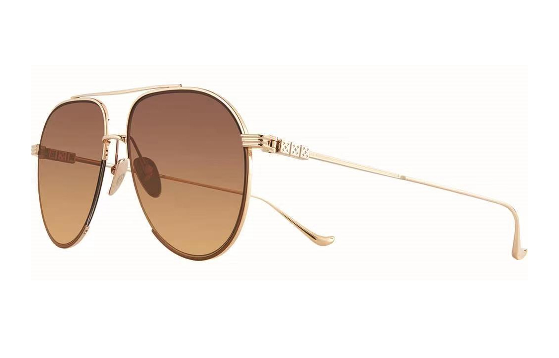 Chrome Hearts Gold Dice Embellished Metal Aviator Sunglasses Unisex Couple Style. STEPPIN-BLU-II 圖 4