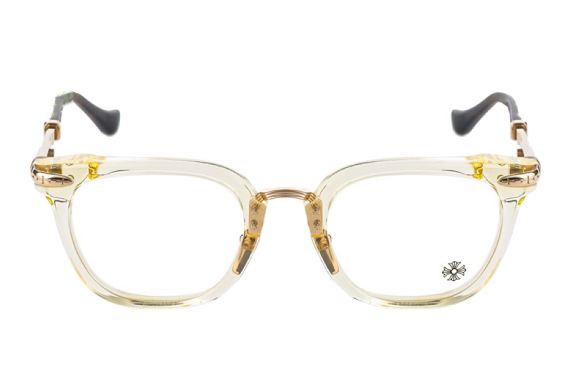 Chrome Hearts Gold Irregular Optical Frame with Lens Print Unisex Couple Style TITANASLUVR-BK-GP