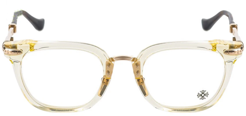 Chrome Hearts Gold Irregular Optical Frame with Lens Print Unisex Couple Style TITANASLUVR-BK-GP Order Chrome Hearts Gold Irregular Optical Frame with Lens Print Unisex Couple Style TITANASLUVR-BK-GP