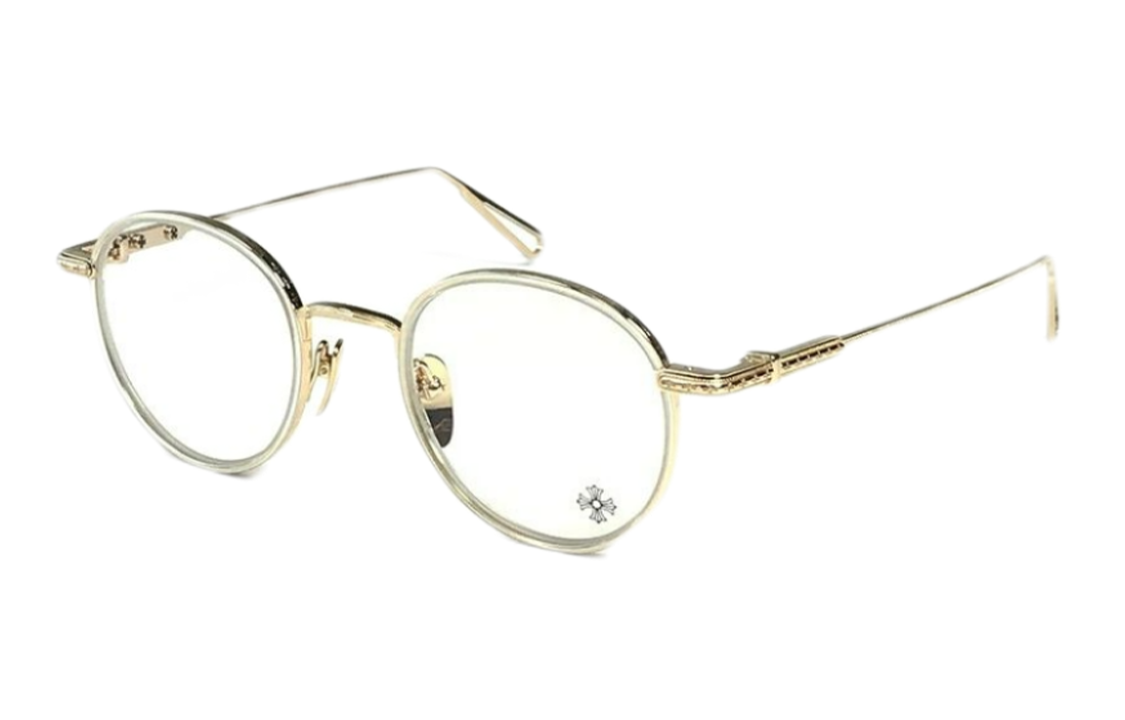 Chrome Hearts Vintage Alloy Round Optical Glasses Gold Unisex Couples Style SEXCEL 圖 2