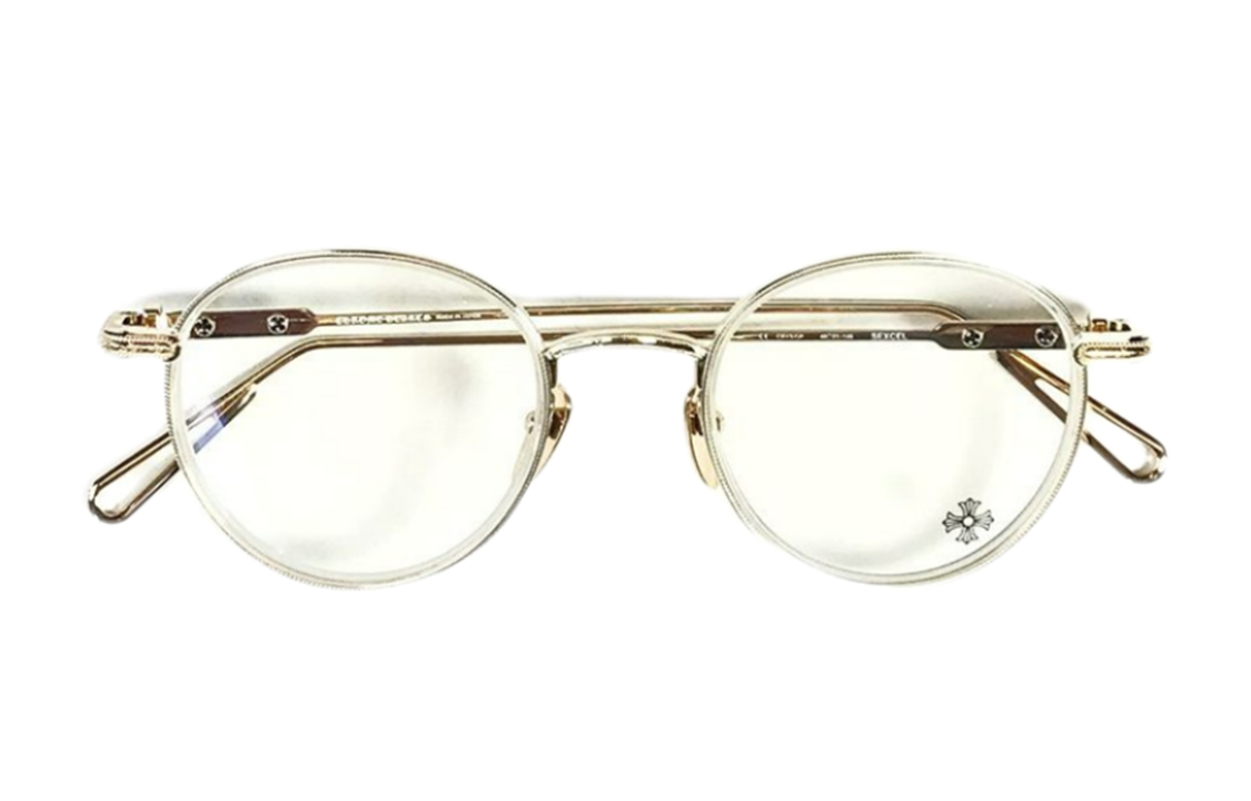 Chrome Hearts Vintage Alloy Round Optical Glasses Gold Unisex Couples Style SEXCEL 圖 3