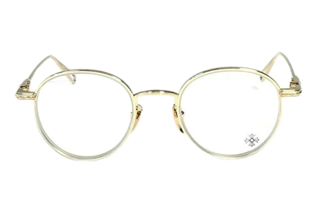 Chrome Hearts Vintage Alloy Round Optical Glasses Gold Unisex Couples Style SEXCEL 圖 4