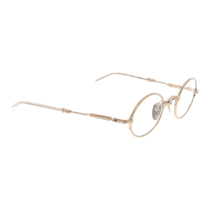 Chrome Hearts Gold Round Optical Frame Unisex with Logo Temples. EDITHFCRYS 圖 4