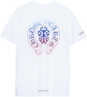 Chrome Hearts Gradient Horseshoe Scroll Cuff Unisex White T-Shirt CH-105 Chrome Hearts Gradient Horseshoe Scroll Cuff Unisex White T-Shirt CH-105