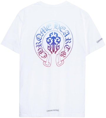 Chrome Hearts 漸層馬蹄捲袖男女同款白色T恤 CH-105 Buy Chrome Hearts 漸層馬蹄捲袖男女同款白色T恤 CH-105
